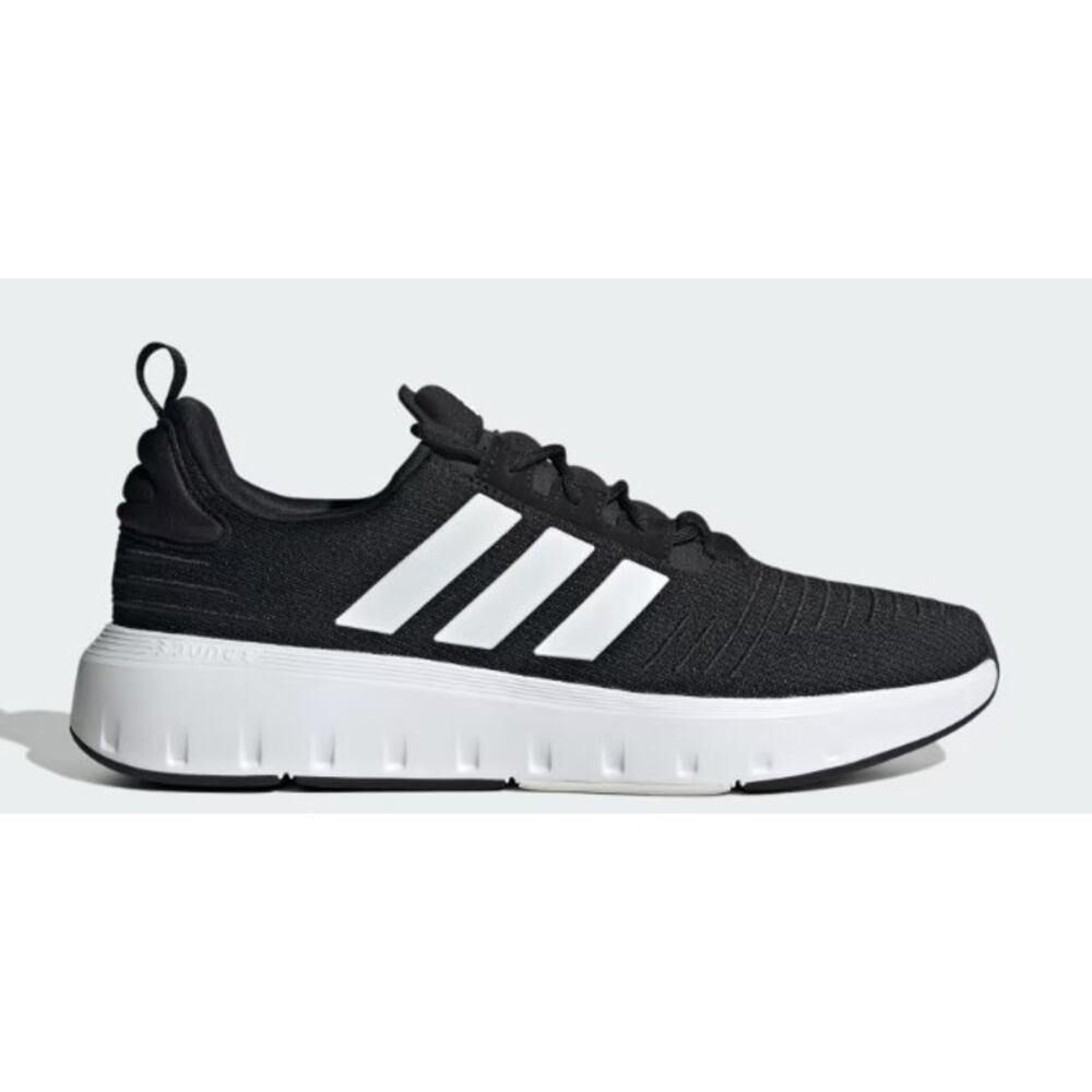 adidas Men's Swift Run 23 Black and White Sneakers Size 10.5 - New